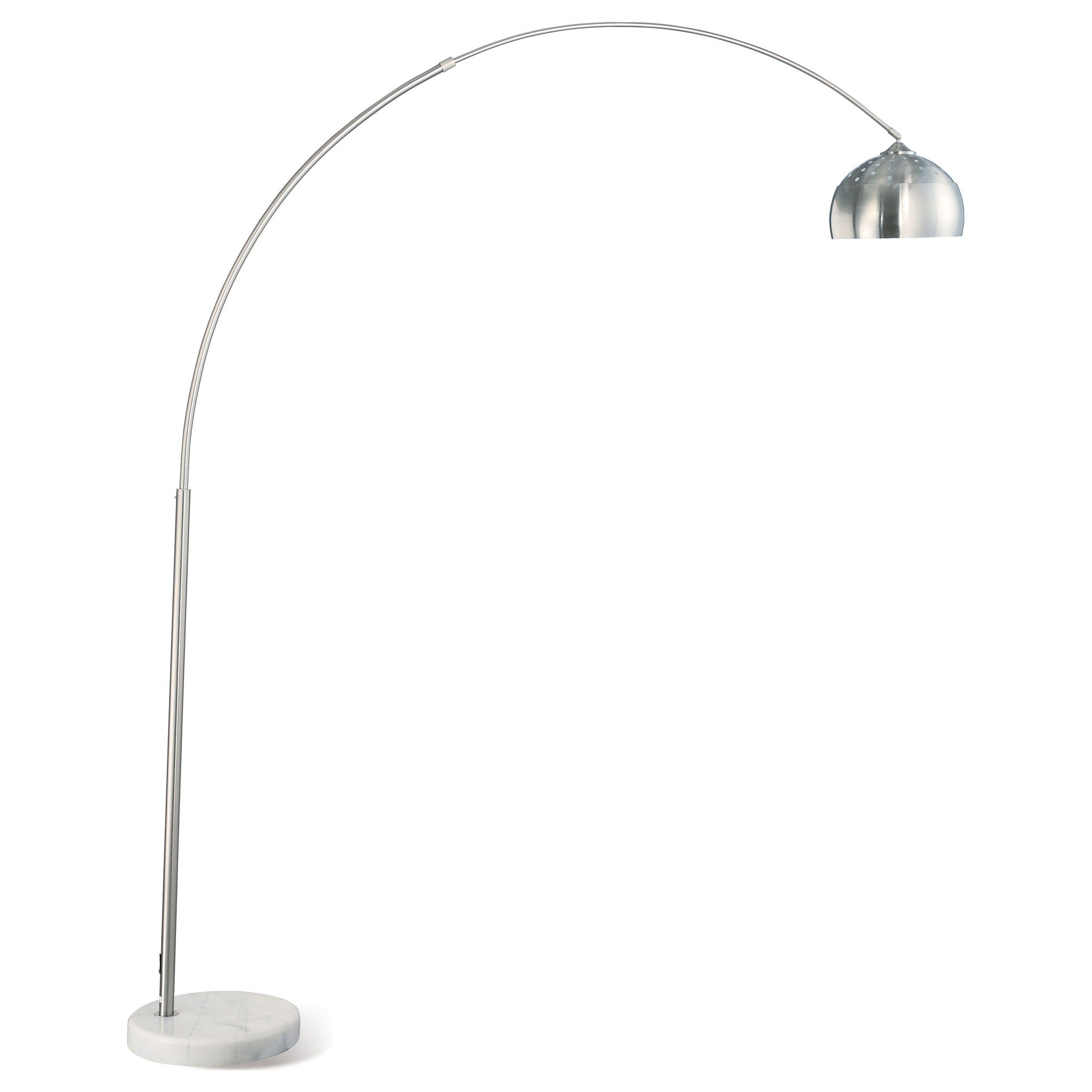 Krester - Dome Shade Arc Floor Lamp - Chrome