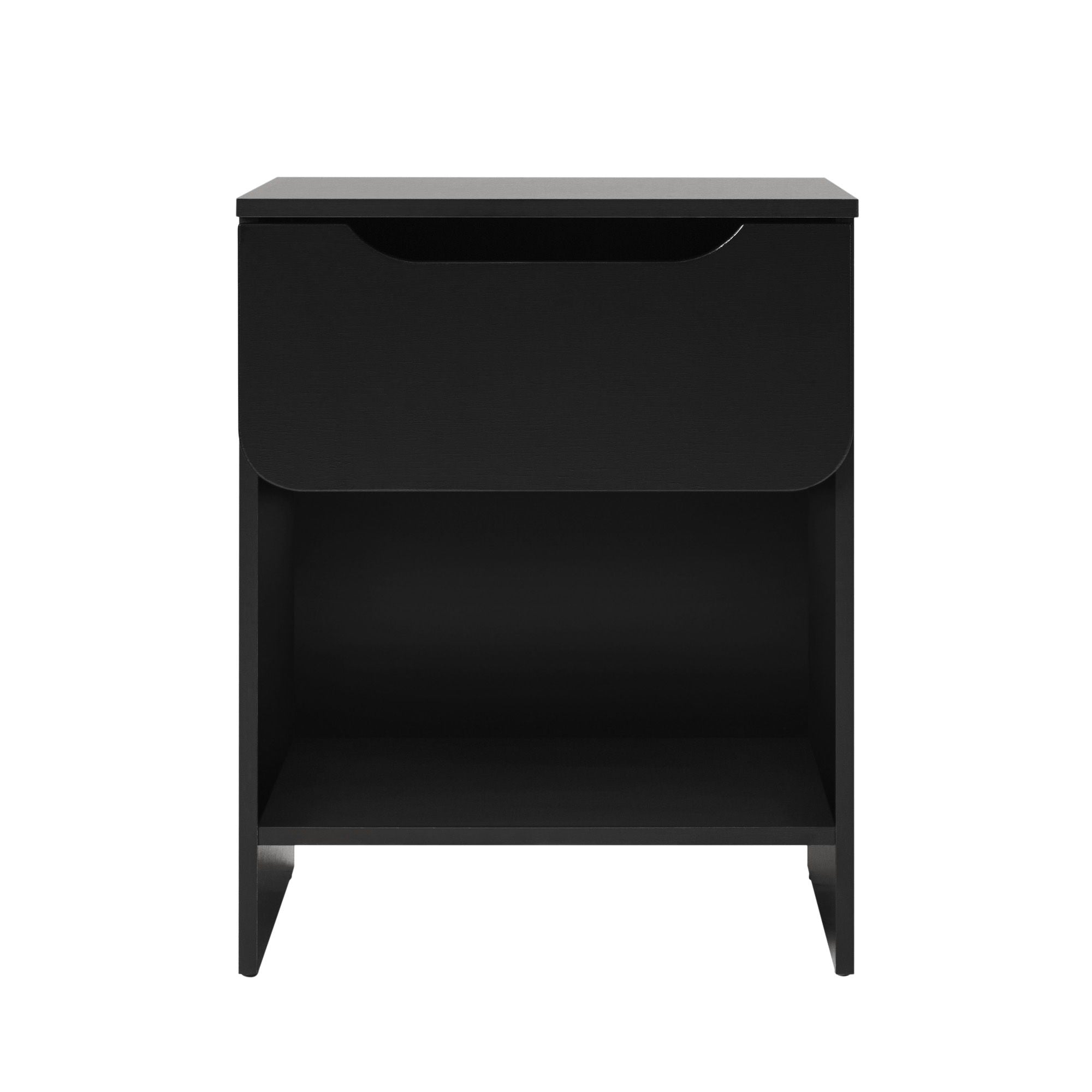 Modern Minimalist 1 Drawer Nightstand With Cubby