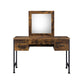 ACME Juvanth Vanity Desk & Mirror in Rustic Oak & Black Finish 24267