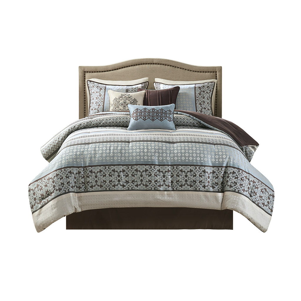 Princeton - California King Piece Comforter (Set of 7) - Blue