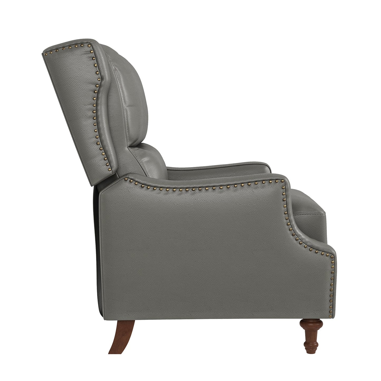 Marte Genuine Leather Recliner-GREY