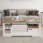 Wholesale Modern Small Coffee Table White Wood Living Room Sofa Side End Tables With Barn Door Drawer Storage