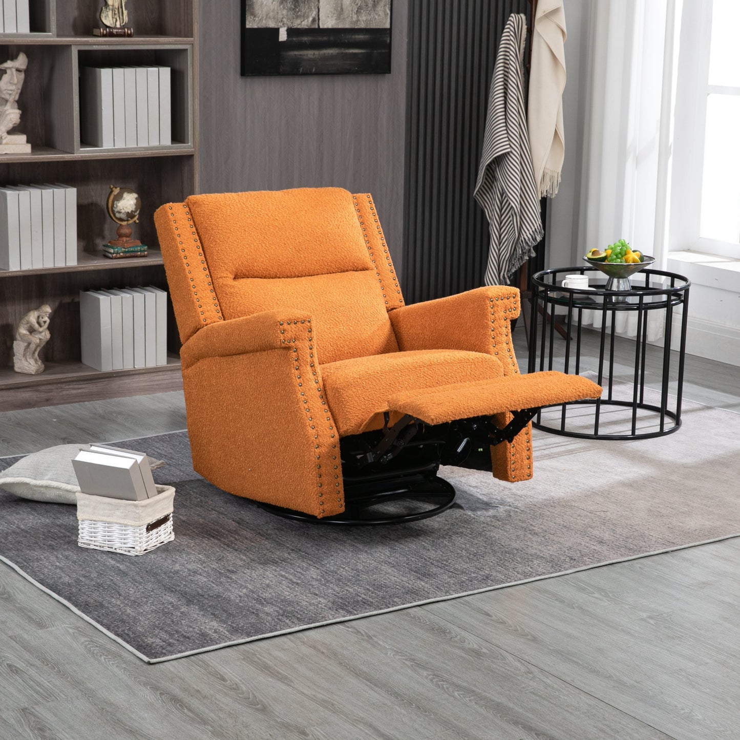 Swivel Recliner Chair, 360 Degree Swivel leisure Chair, Leisure Arm Chair, Nursery Rocking Chairs, Manual Reclining Chair