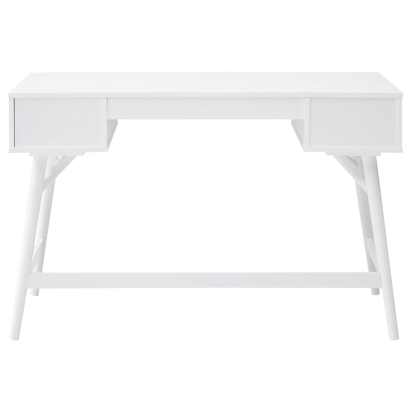 White 3-Drawer Rectangle Mid-century Writing Desk