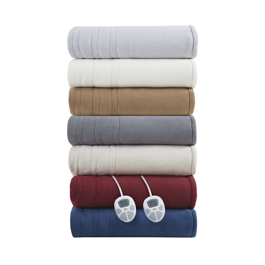 Fleece to Sherpa - King Comfort Heated Blanket - Tan