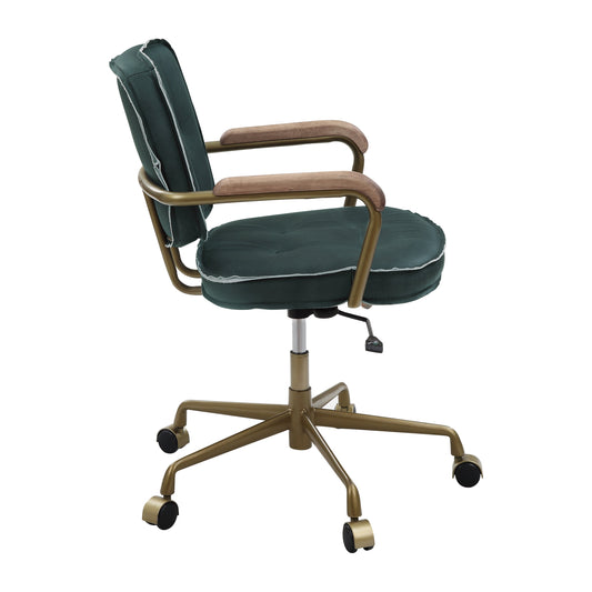 ACME Siecross Office Chair, Emerald Green Leather 93171