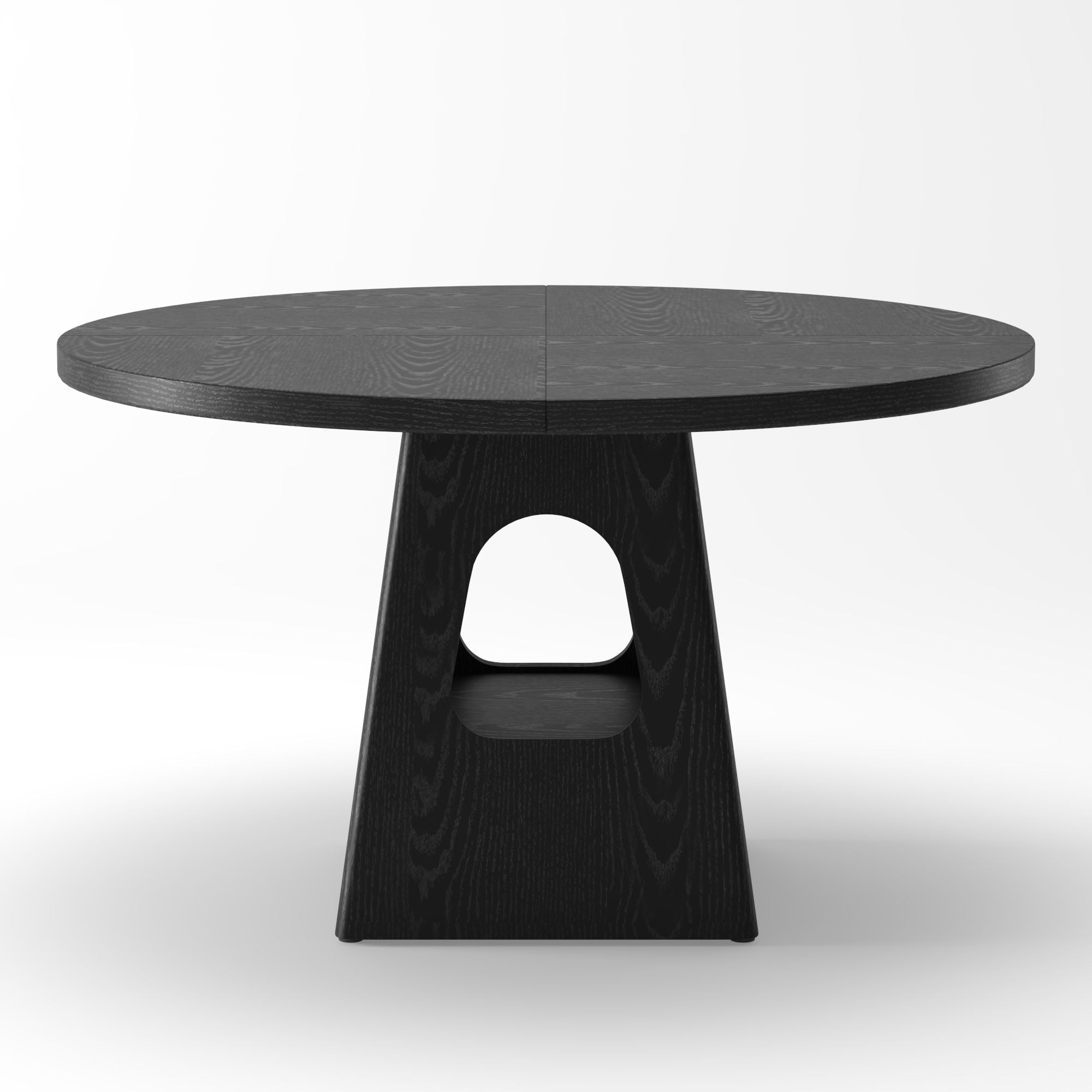 Farmhouse Round Dining Table With Storage Base