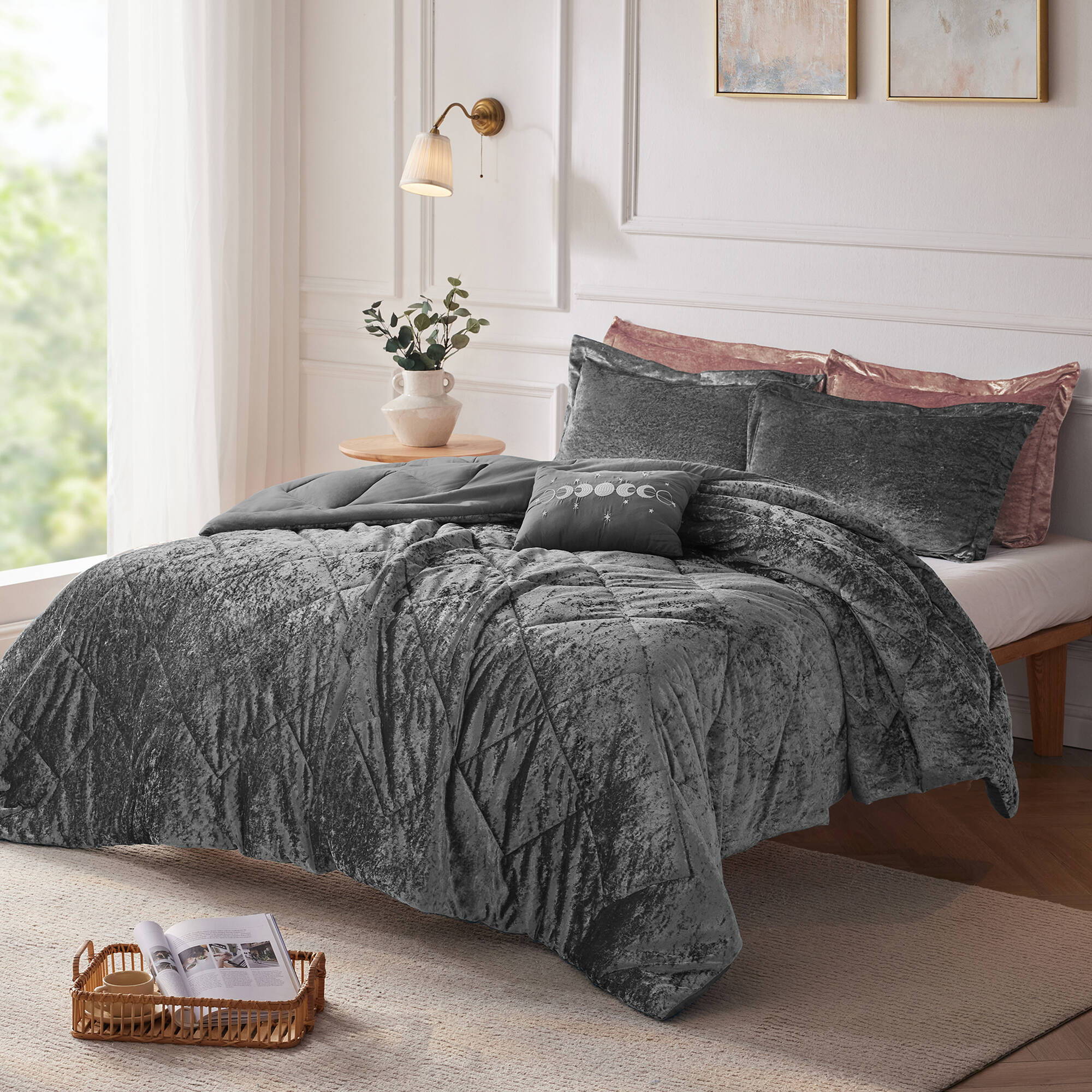 Felicia - Twin Comforter Set - Gray