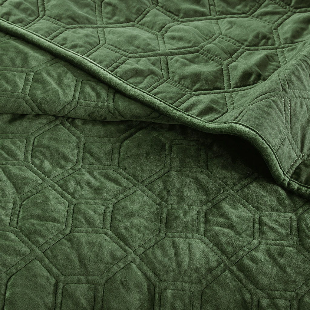 Harper - Reversible 3 Piece Coverlet Set - Green