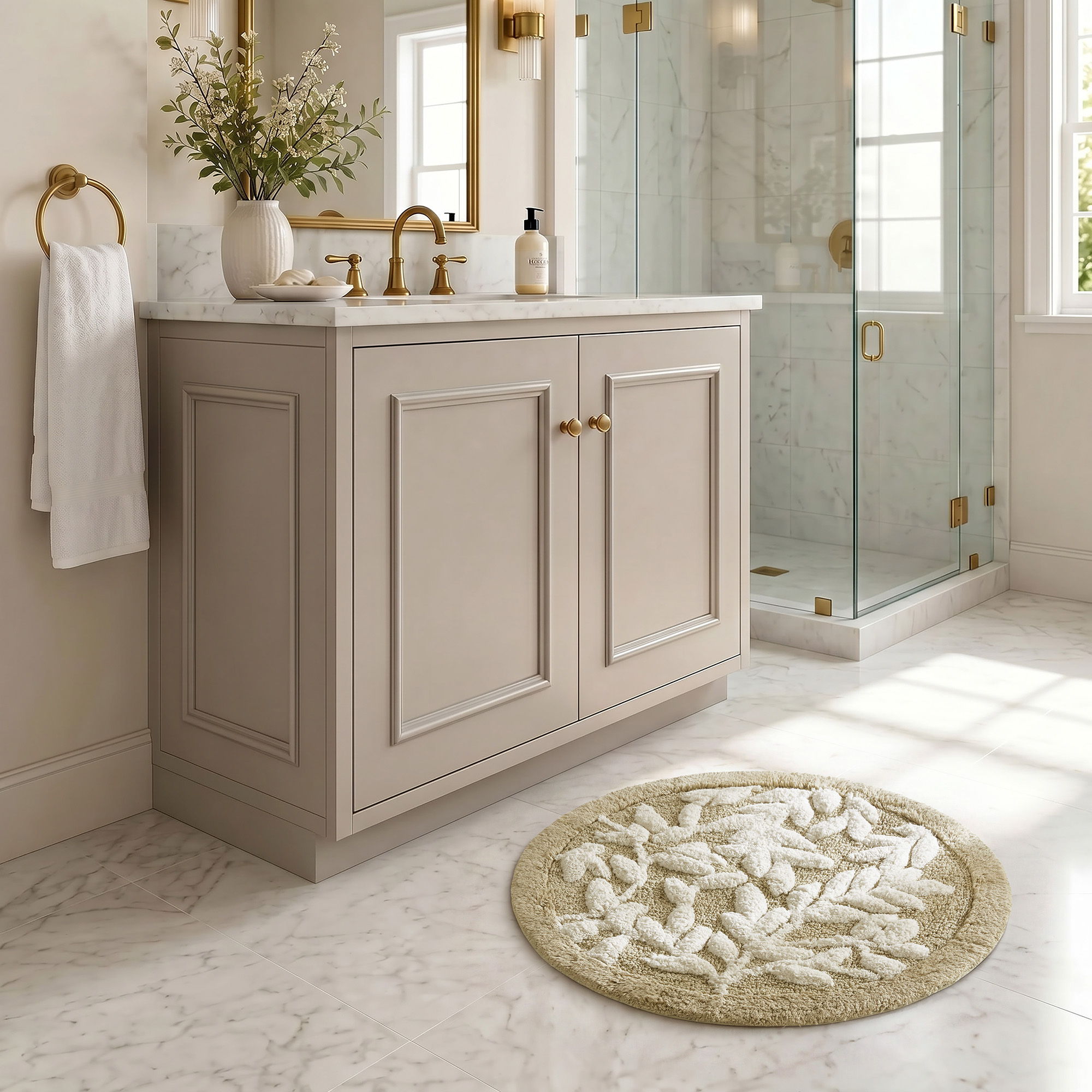 Serene - Cotton Tufted Bath Rug - Natural