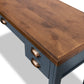 Bridgevine Home Nantucket 53 inch Writing Desk, No Assembly Required, Blue Denim and Whiskey Finish