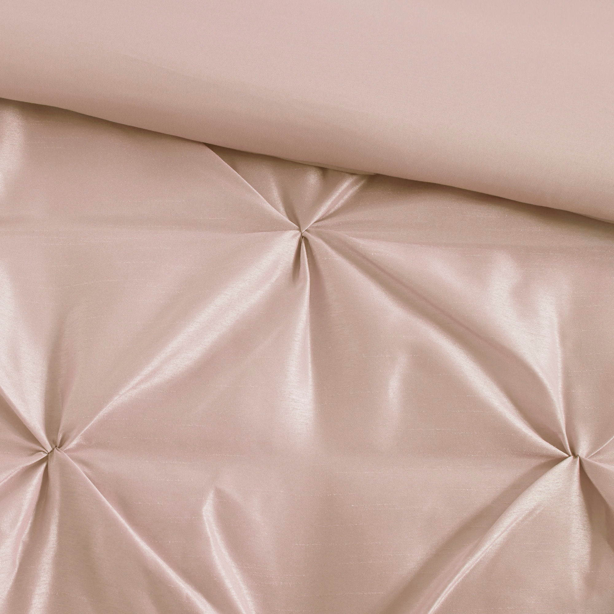 Laurel - Pieced Pleated 7 Piece Tufted Comforter Set Full - Blush