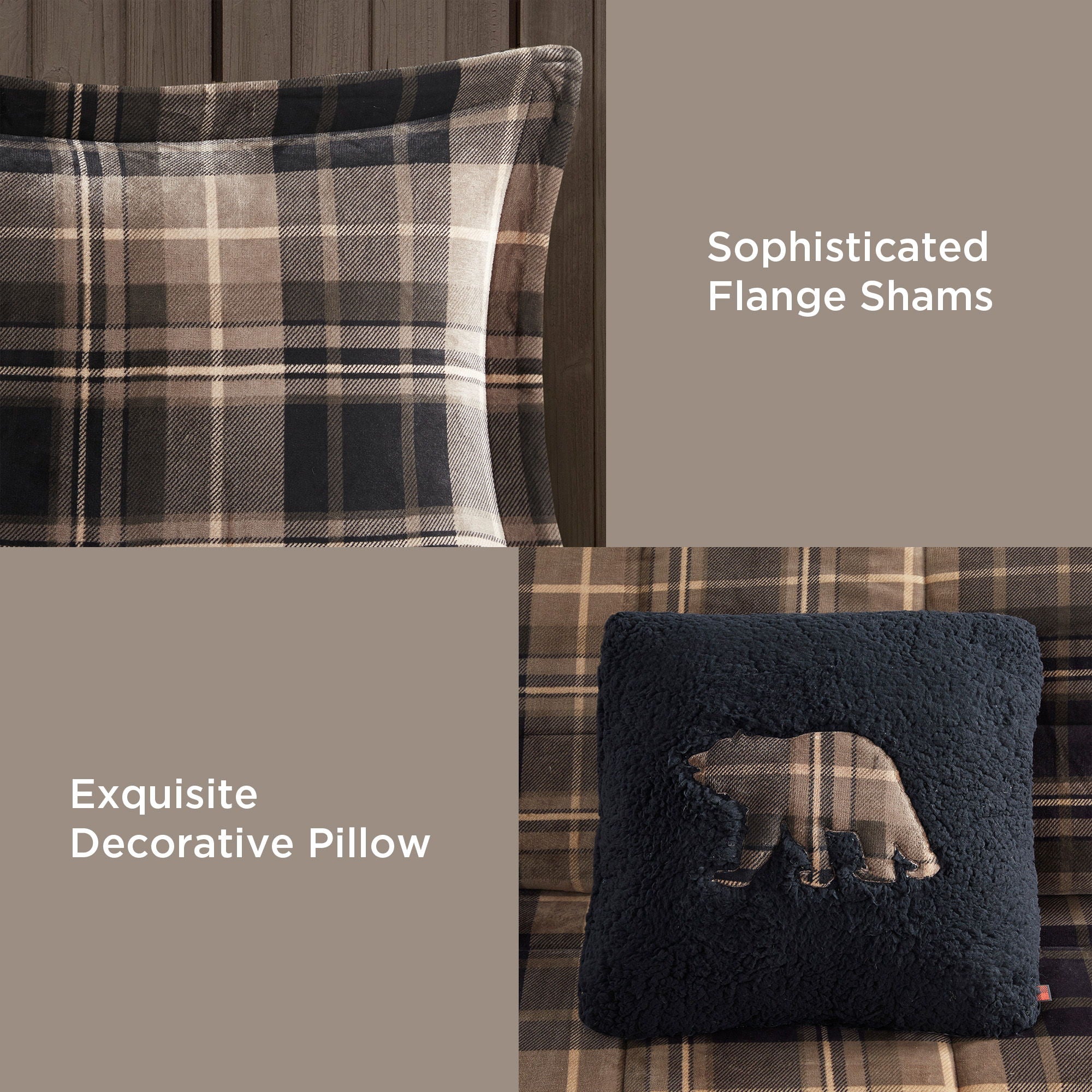 Alton - King Down Alternative Comforter Set - Brown / Black