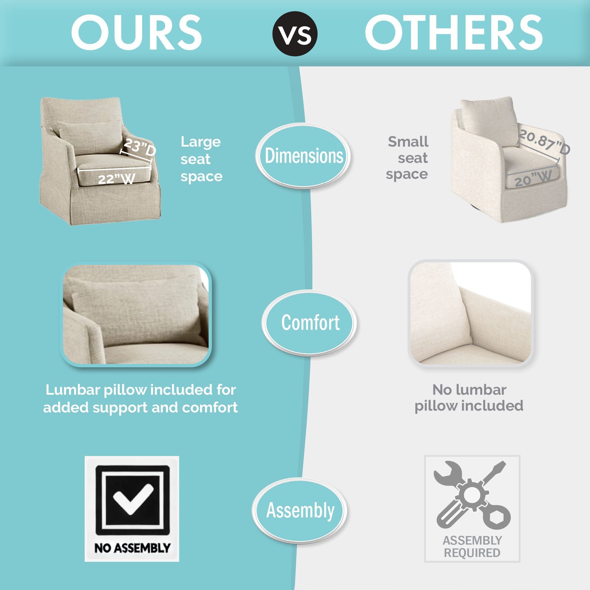London - Upholstered Skirted Swivel Armchair With Lumbar Pillow - Mint