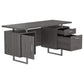 Weathered Grey 2-drawer Floating Top Office Desk