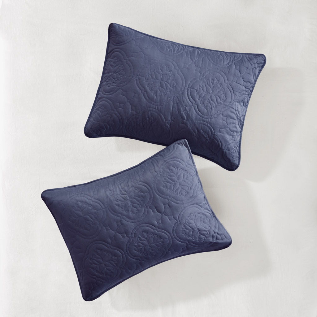 Oakley - 3 Piece Reversible Bedspread Set - Navy