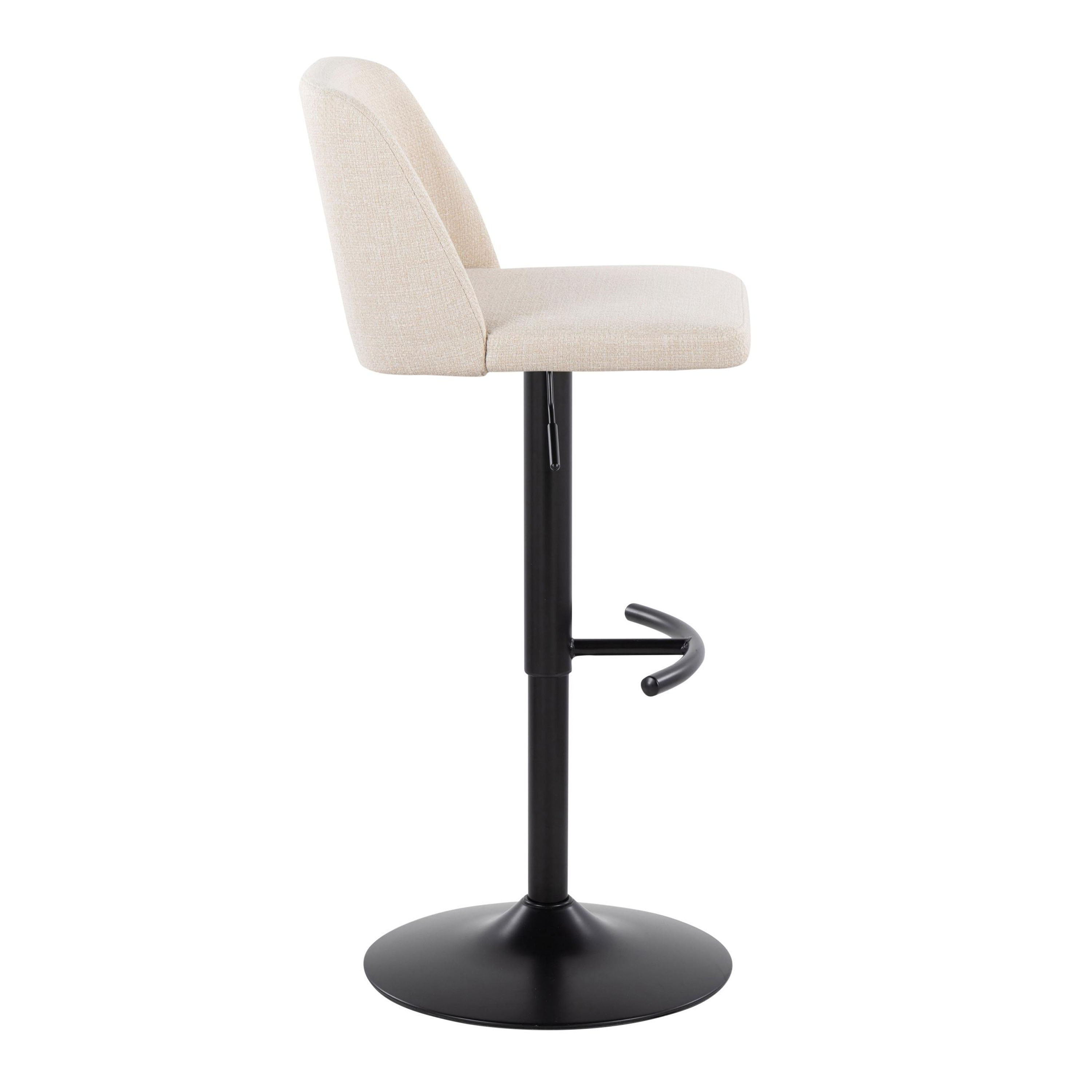 Toriano - Contemporary Adjustable Bar Stool With Rounded T Footrest (Set of 2)