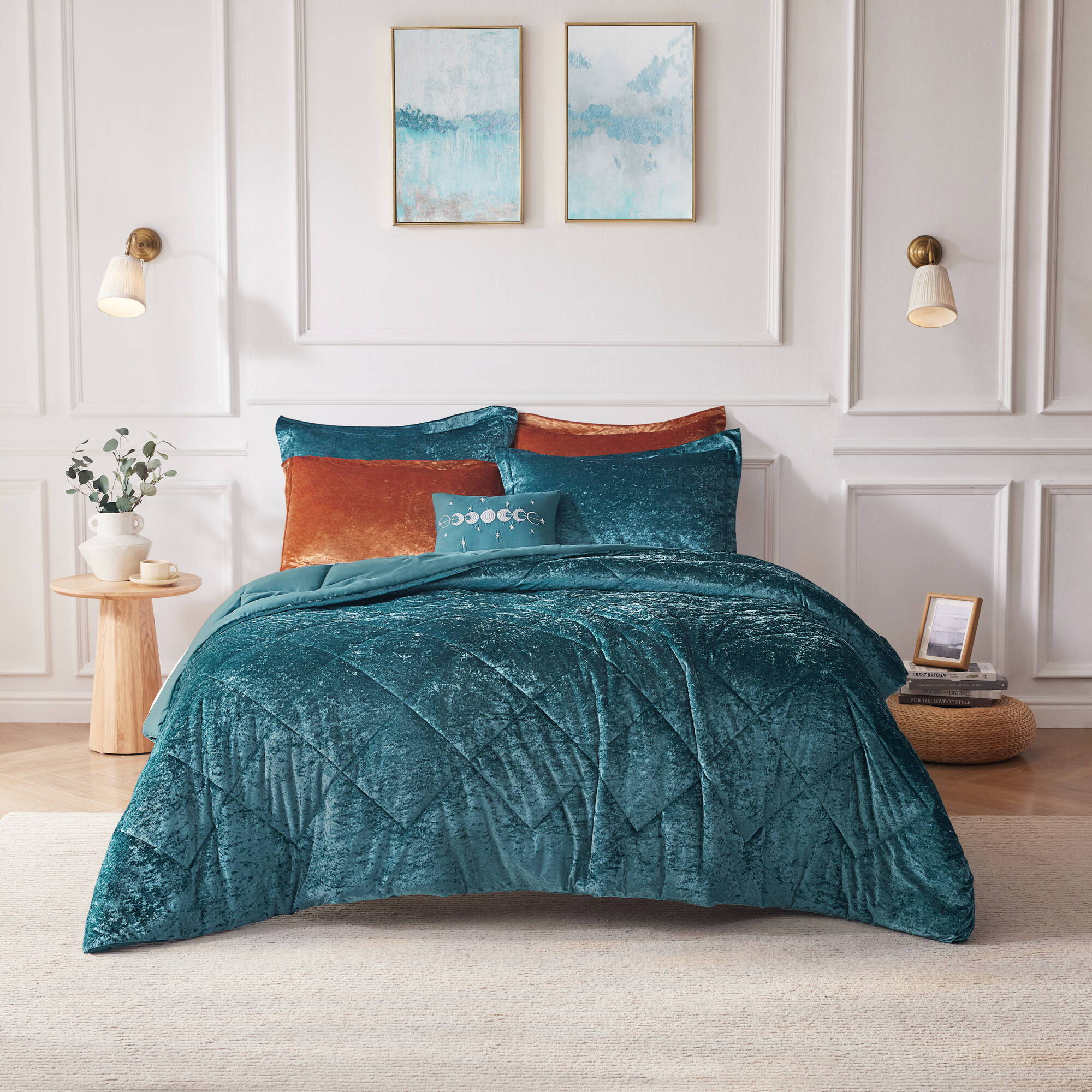 Felicia - King Comforter Set - Teal