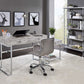 ACME Tigress Writing Desk, White Printed Faux Marble & Chrome Finish 92615