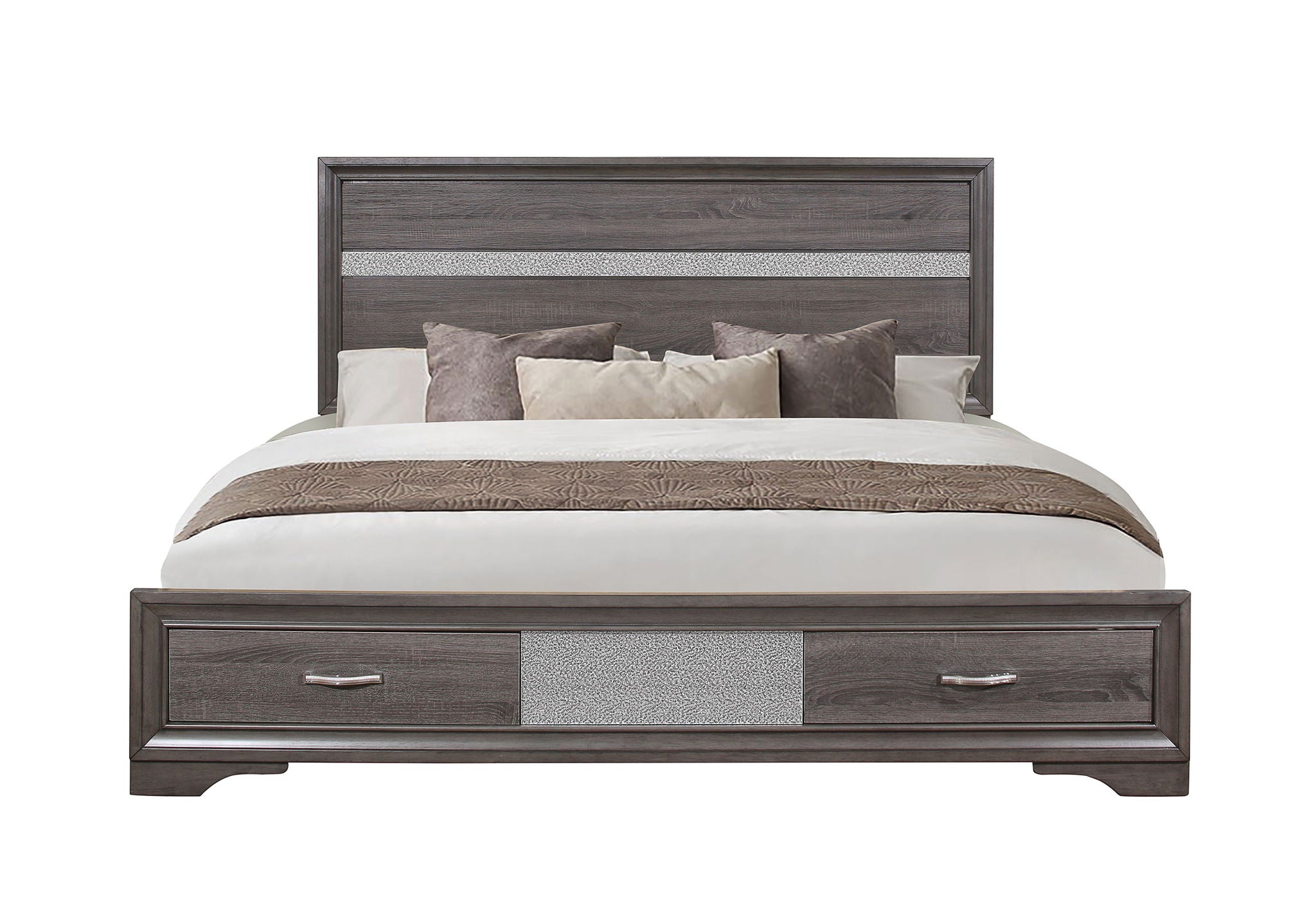 Seville - Queen Bed Headboard And Footboard - Gray