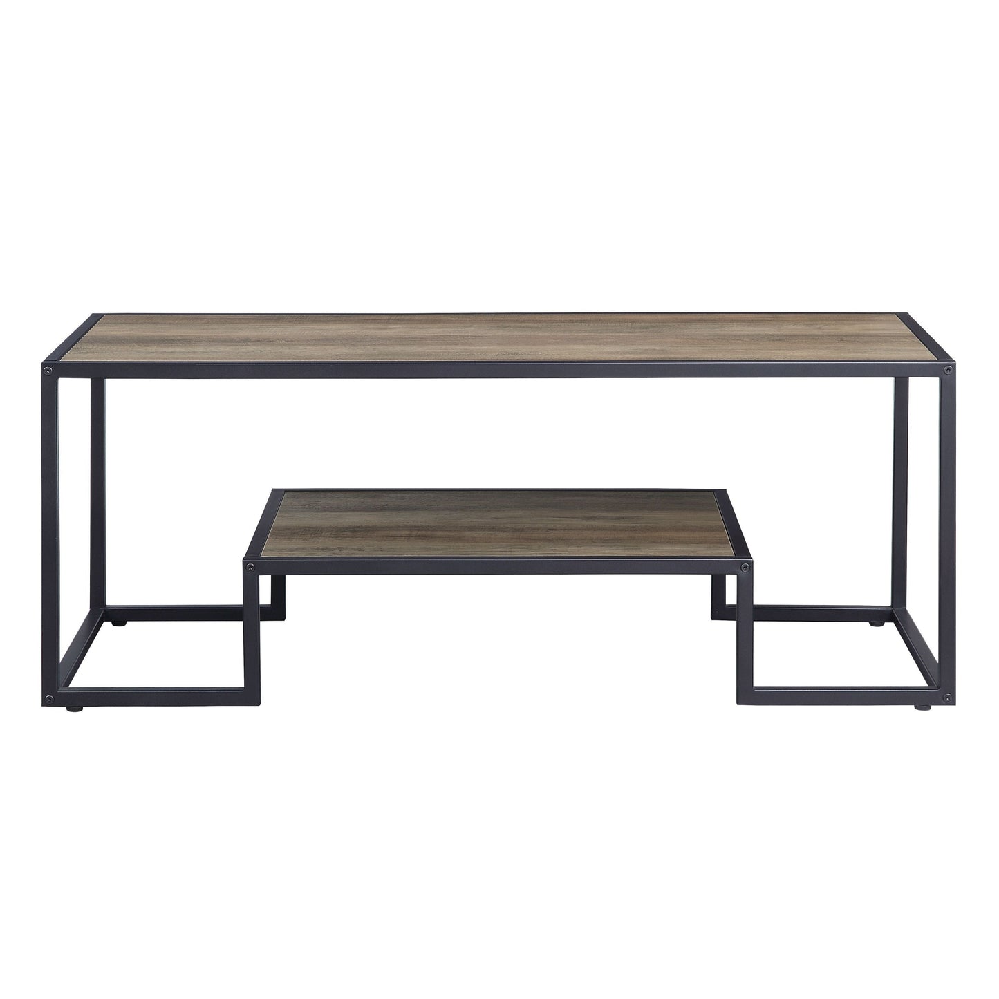 ACME Idella Coffee Table, Rustic Oak & Black Finish LV00324