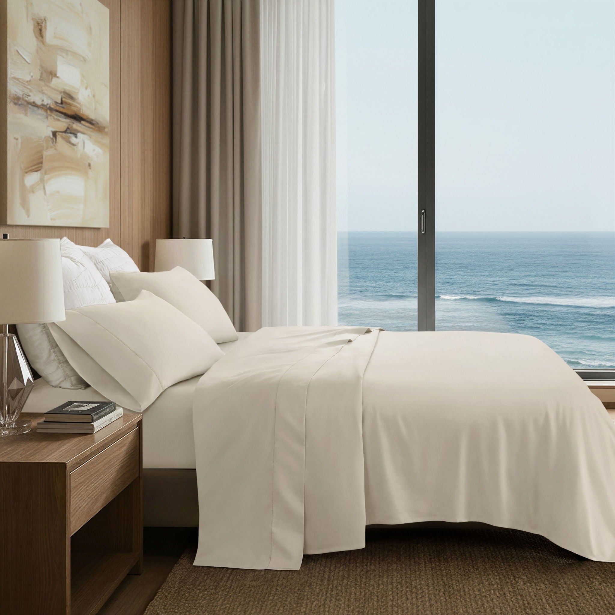 Elina Supima - 4 Piece King Sheet Set - Off-White