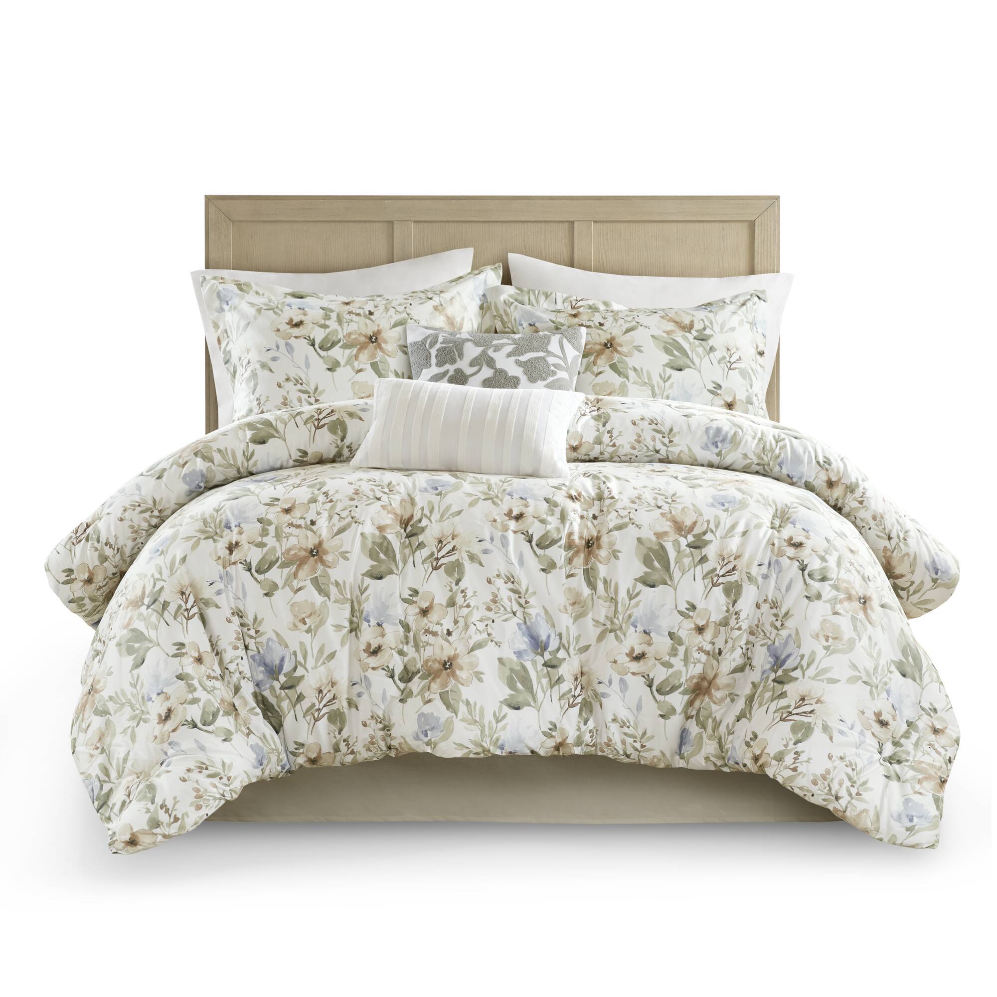Herbal - California King 6 Piece Print Oversized Comforter Set - Multi