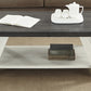 Athens Contemporary Two-Tone Wood Shelf Coffee Table in Weathered Charcoal and Beige