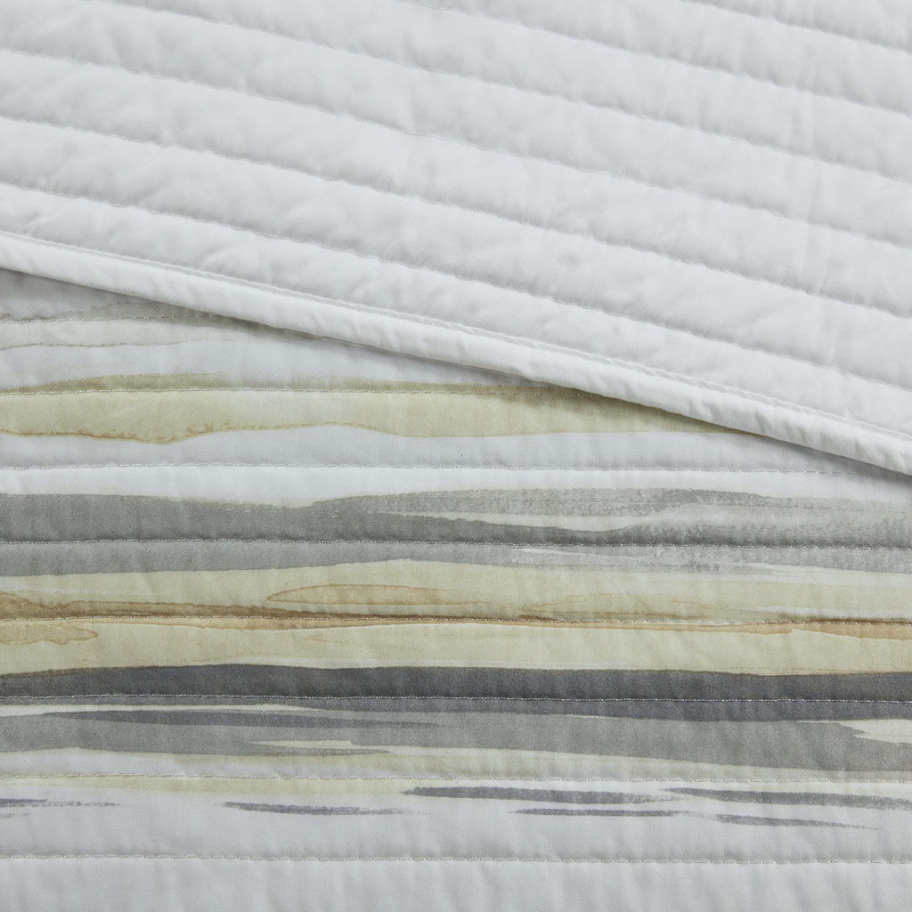 Marina - King 6 Piece Quilted Coverlet Set - Sand