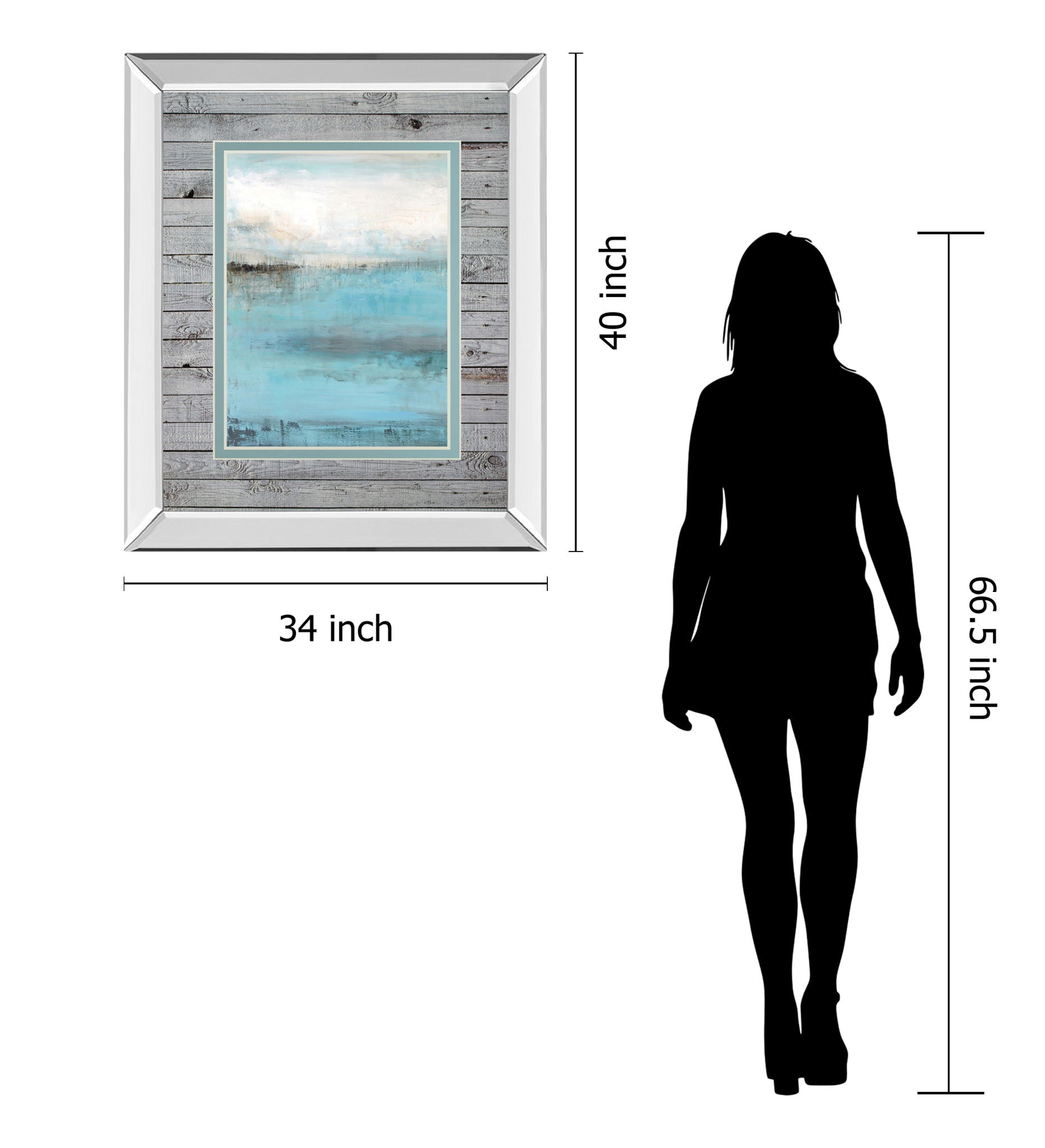 Beyond The Sea By Wani Pasion - Mirror Framed Print Wall Art - Light Blue