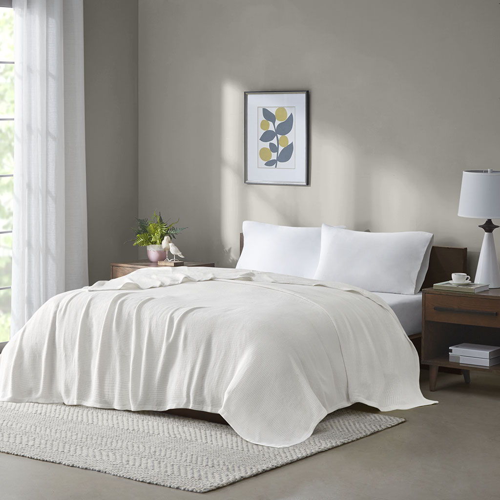 Freshspun Basketweave - Twin Blanket - Cream