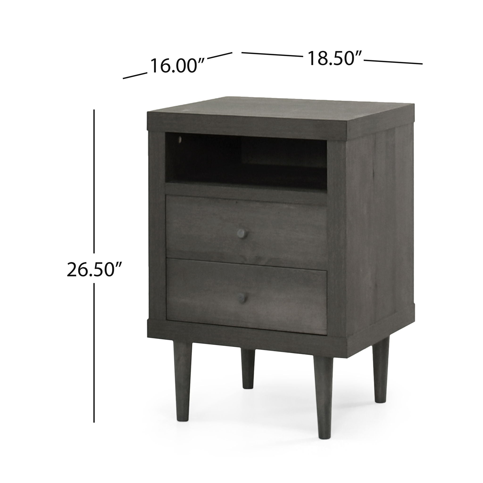 Nystrom - Mid Century Modern 2 Drawer Nightstand