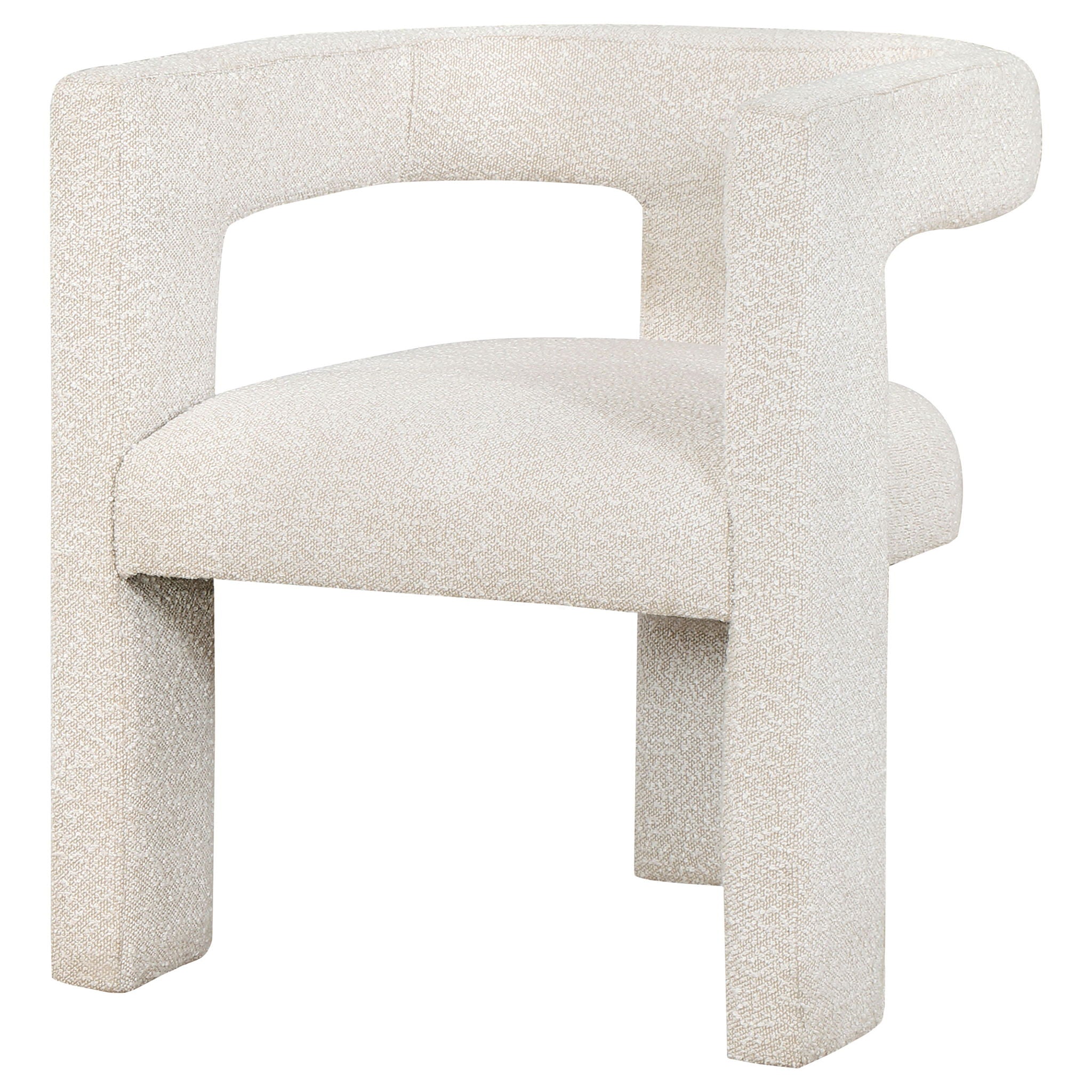 Verda - Upholstered Accent Side Chair In Soft With Rounded Open Back And 3 Leg Base - White