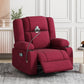 Power Lift Recliner Chair Electric Recliner for Elderly Recliner Chair with Massage and Heating Functions, Remote, Phone Holder Side Pockets and Cup Holders for Living Room, Red