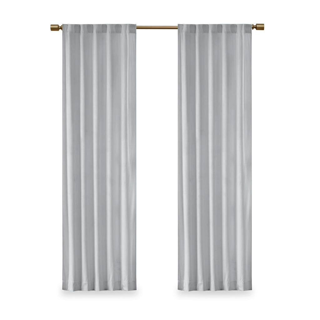 Room Darkening Poly Velvet Rod Pocket/Back Tab Curtain Panel Pair