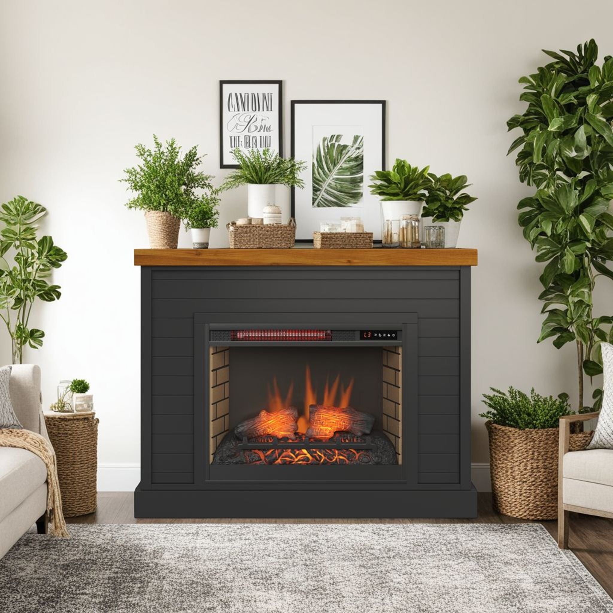 48" Fireplace With Mantel