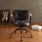 ACME Hallie Office Chair in Vintage Black Top Grain Leather 92411