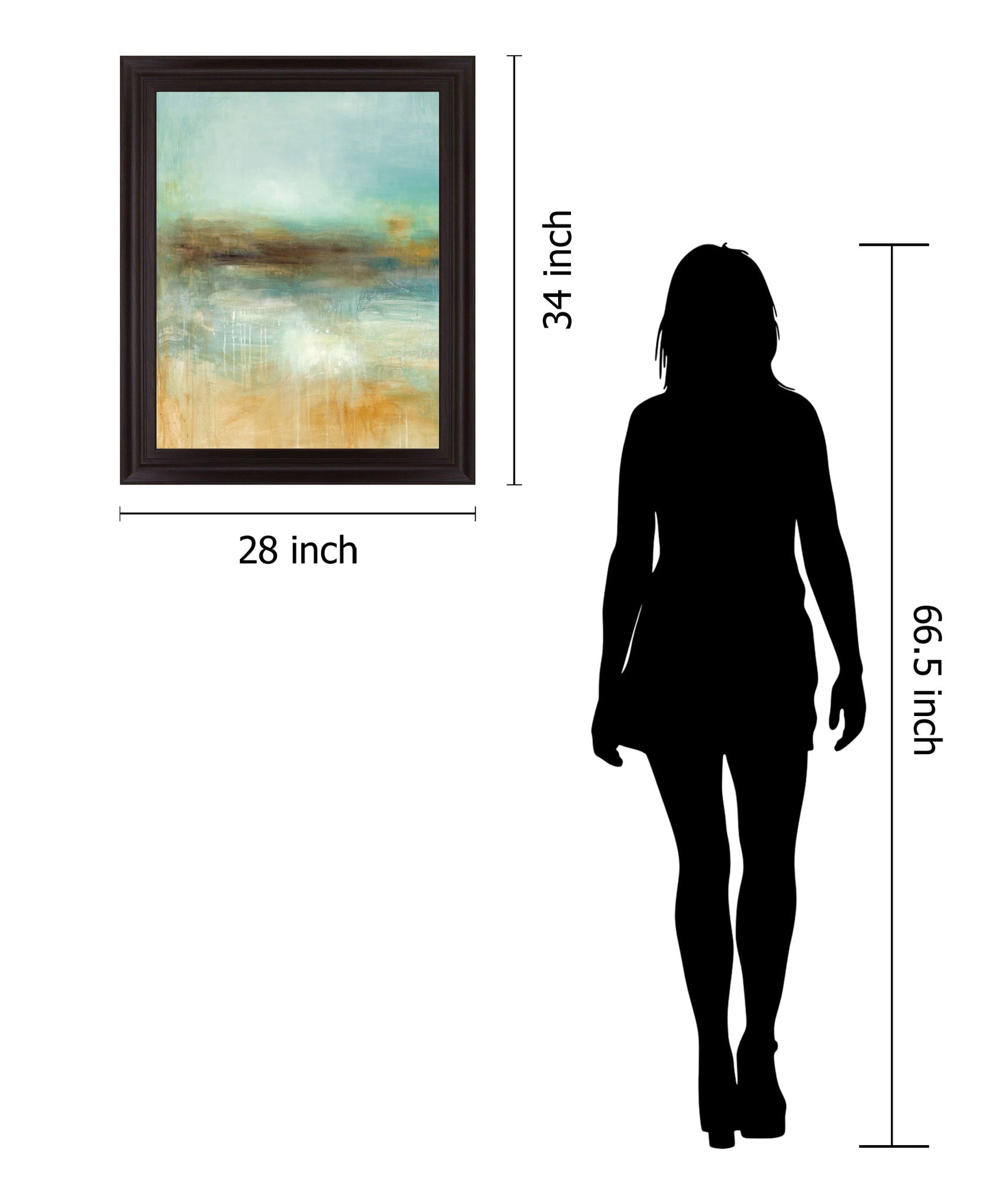 Mist Over Dunes - 28" x 34" Framed Wall Art - Light Blue