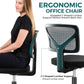 Sweetcrispy Armless Desk Chair Small Home Office Chair with Lumbar Support