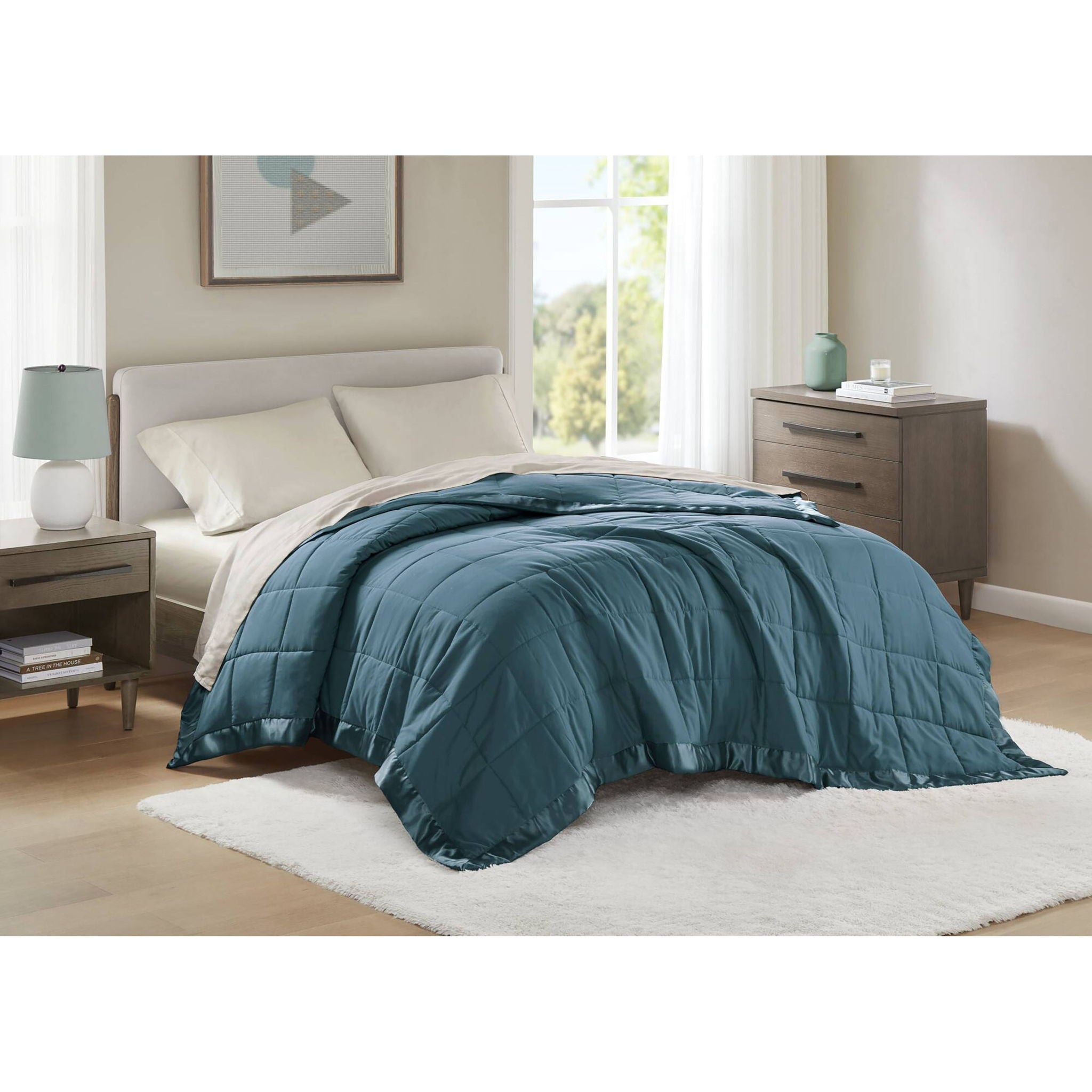 Windom - All Season Hypoallergenic Twin Blanket With 3M Scotchgard - Teal