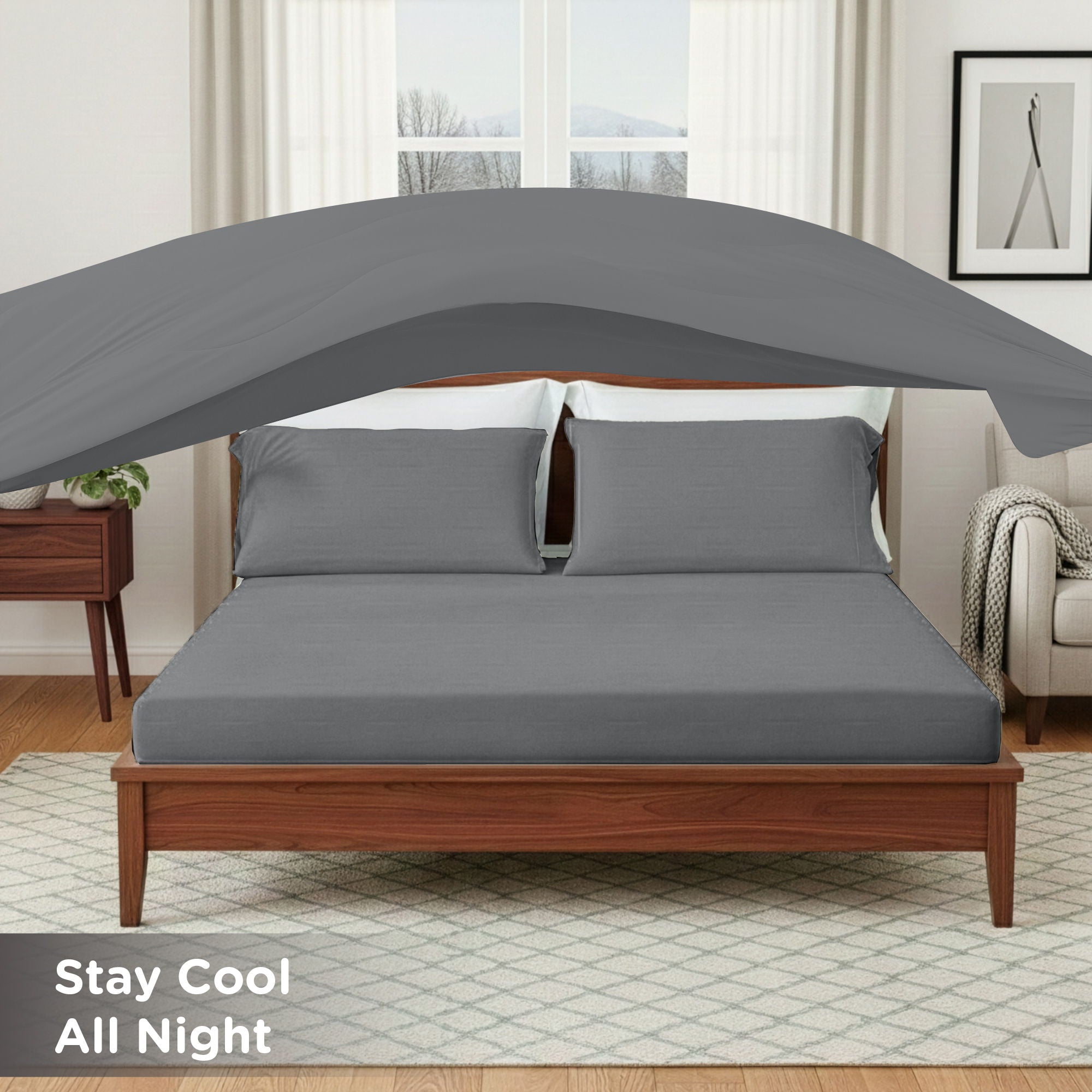 Ice Touch - Queen Sublime Serenity Luxury Sheet Set - Gray