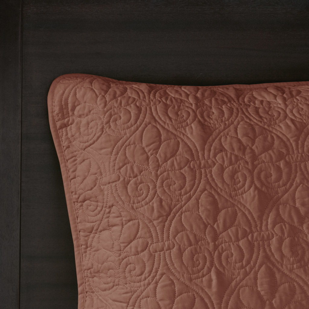 Quebec - 3 Piece King Reversible Bedspread Set - Clay Red