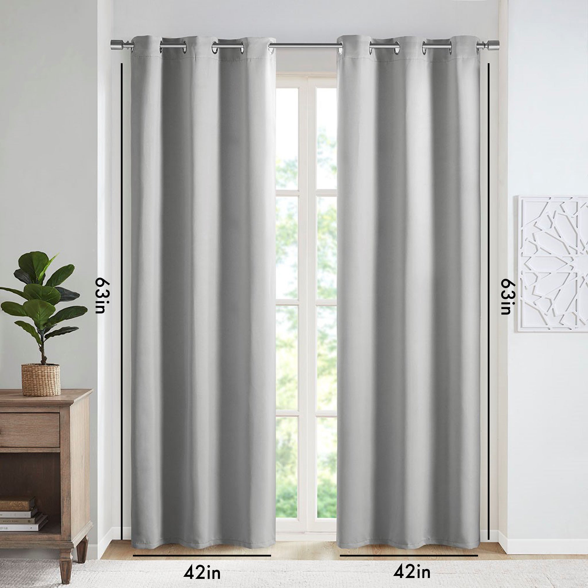 Solid Blackout Triple Weave Grommet Top Curtain Panel Pair