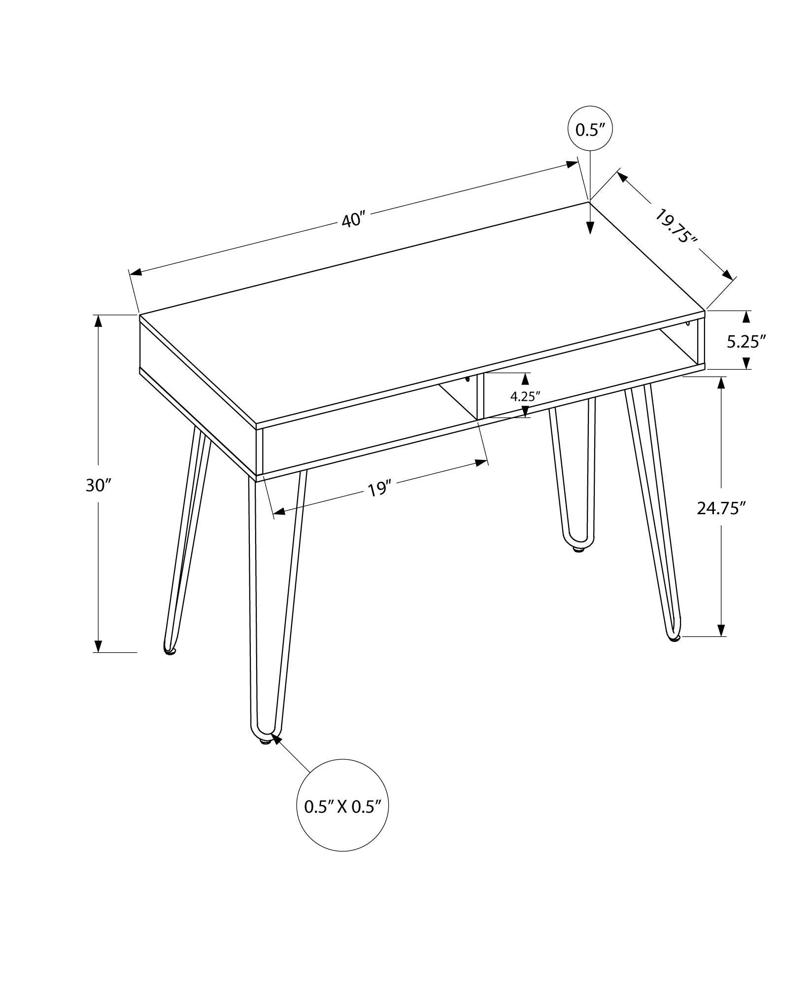 Computer Desk, Home Office, Laptop, Left And Right Set-Up, Storage Drawers, Work, Contemporary, Modern