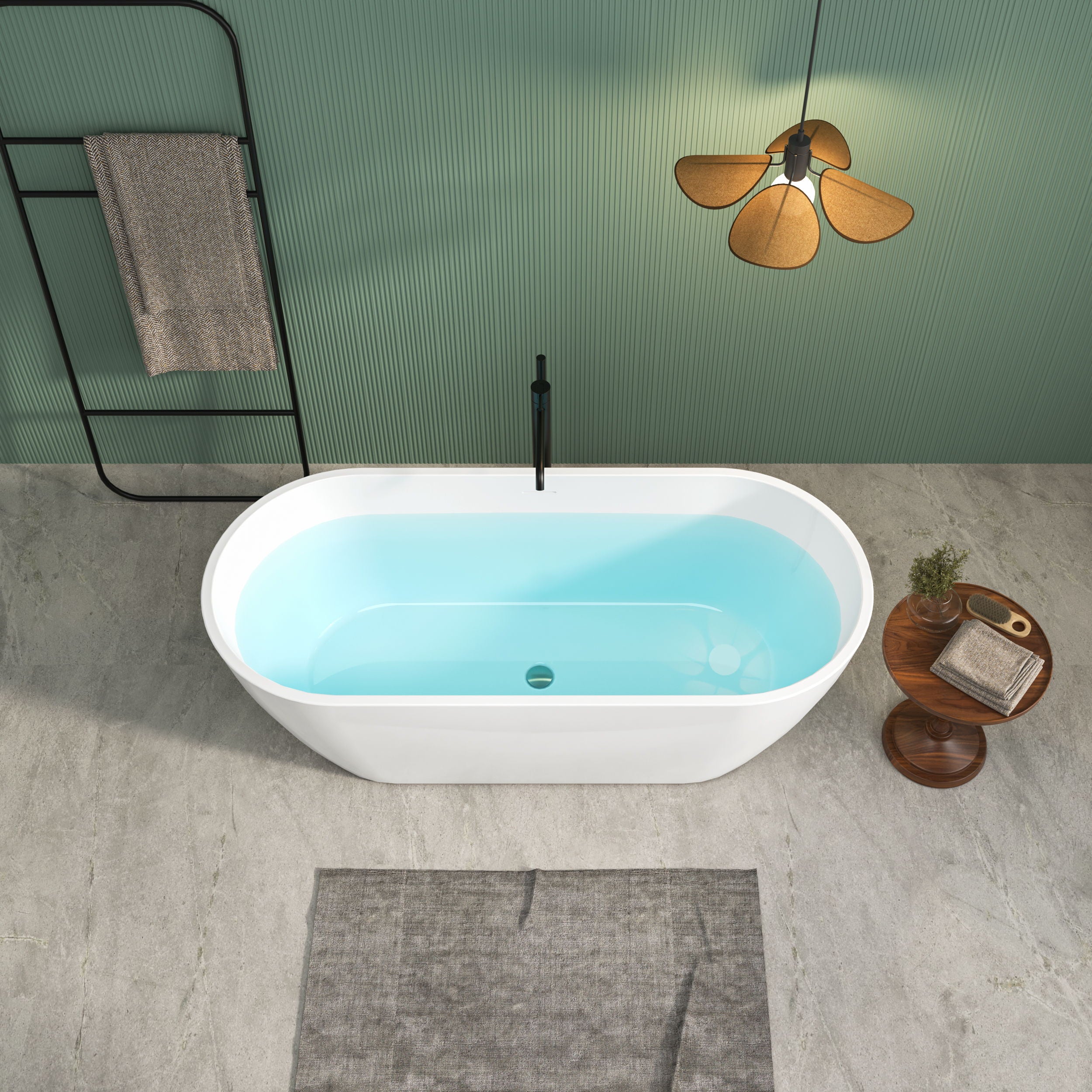 Acrylic Freestanding Soaking Bathtub With Integrated Slotted Overflow And Brushed Nickel Toe-Tap Drain, Cupc Certified