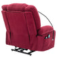 Power Lift Recliner Chair Electric Recliner for Elderly Recliner Chair with Massage and Heating Functions, Remote, Phone Holder Side Pockets and Cup Holders for Living Room, Red