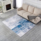 ZARA Collection Abstract Design Gray Turquoise Machine Washable Super Soft Area Rug