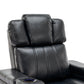 PU Leather Power Recliner Individual Seat Home Theater Recliner with Cooling Cup Holder, Bluetooth Speaker, LED Lights, USB Ports, Tray Table, Arm Storage for Living Room, Black