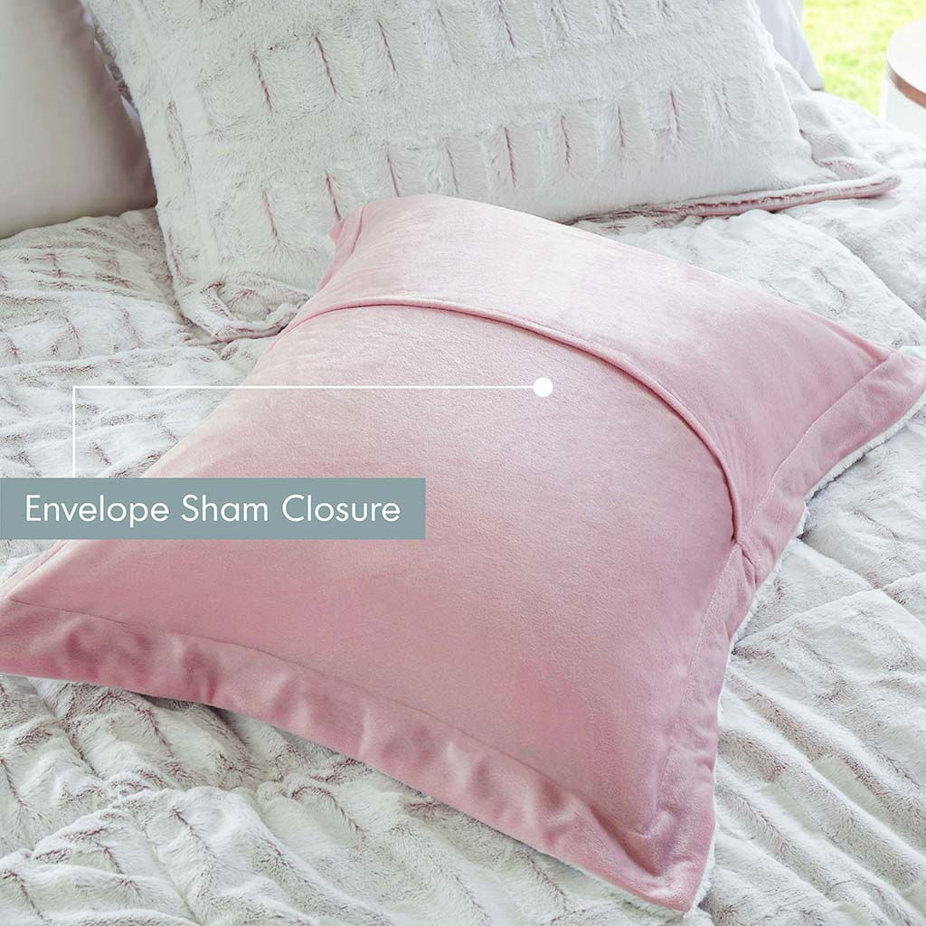 Gia - Back Print Long Comforter Mini Set - Blush