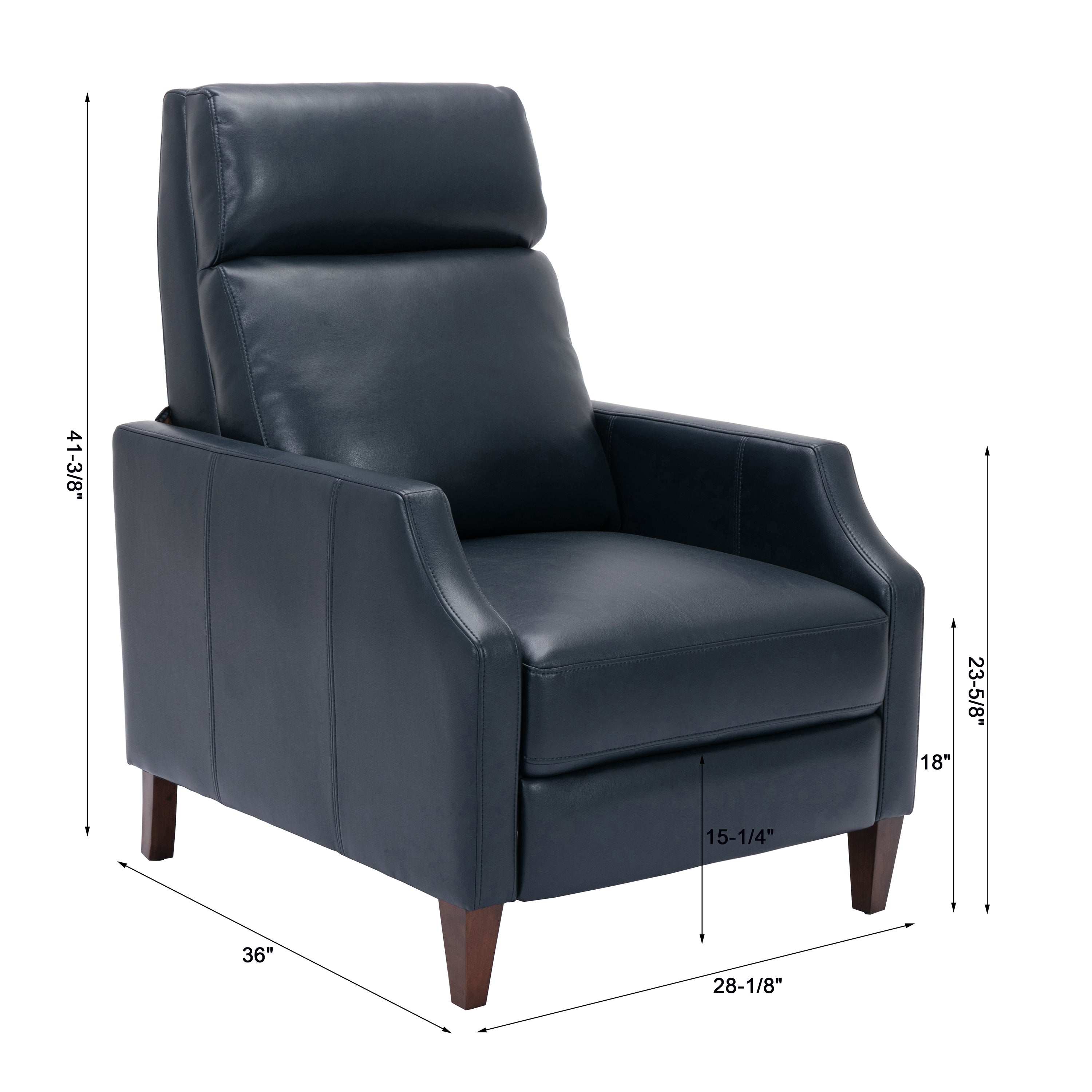 Biscoe Push Back Recliner - Midnight Blue